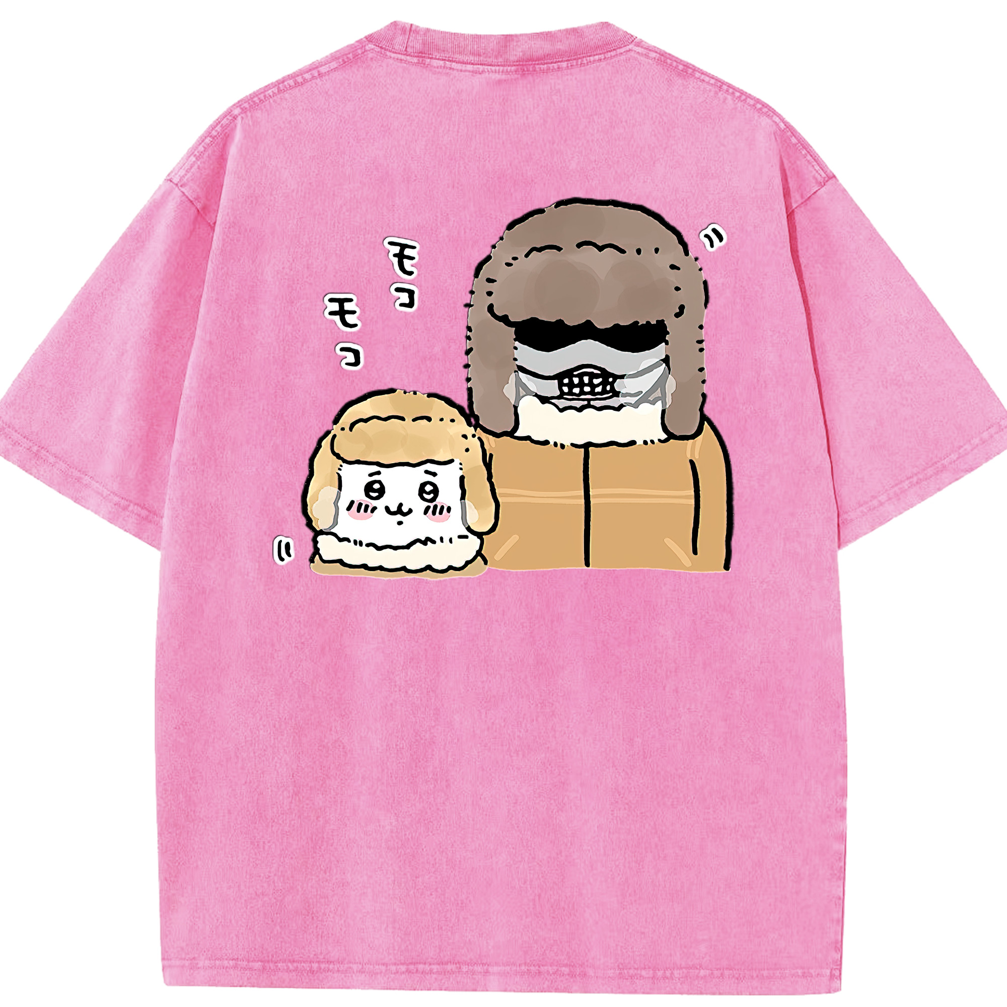 （画像用） ちいかわ 労働の鎧さん Chii-kawa Mr. Armor of Labor 綿100% ヴィンテージ風 半袖Tシャツ（背面プリント）